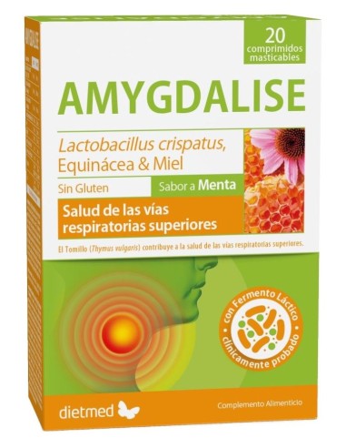 Amygdalise Sabor Menta 20Comp Mastic. de Dietmed