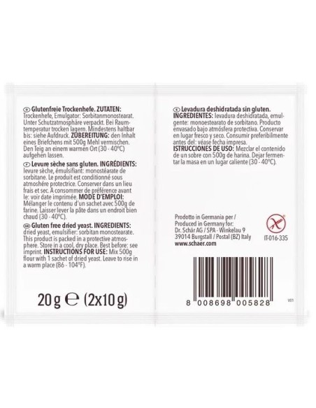 Levadura Deshidratada Sin Gluten