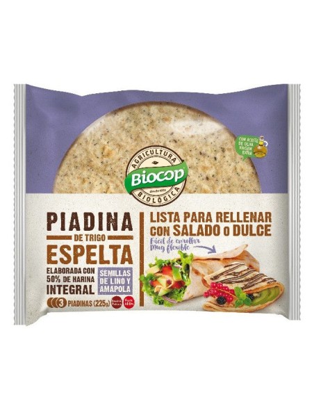 Piadina de Trigo Espelta con Semillas de Lino y Amapola