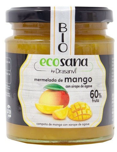 Mermelada Extra Mango S/Azucar Con Agave Sirope Bio 260G Ecosana