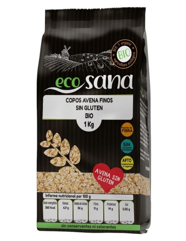 Copos de Avena Finos Integrales Sin Gluten Bio