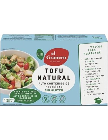 Tofu Natural Ambiente 400Gr. Bio Vegan de El Granero