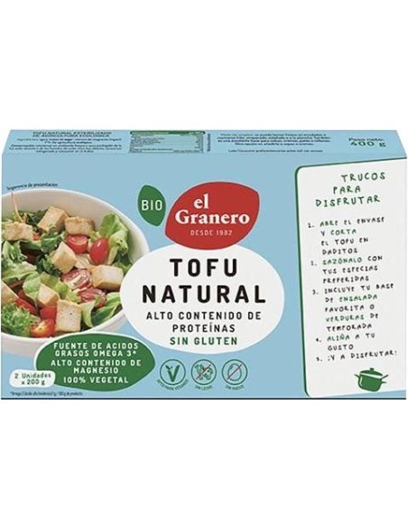 Tofu Natural Ambiente 400Gr. Bio Vegan de El Granero