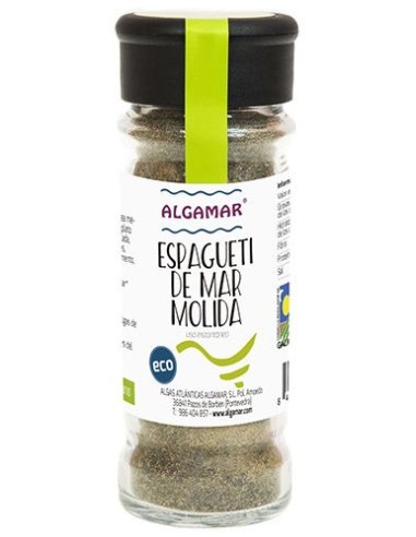 Alga Espagueti molida, en tarro de vidrio especiero  de Algamar