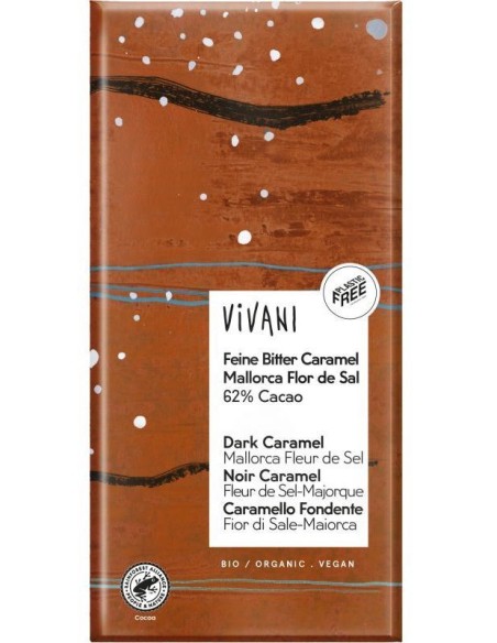 Chocolate Negro con Caramelo y Flor de Sal de Mallorca 62% Cacao de Vivani
