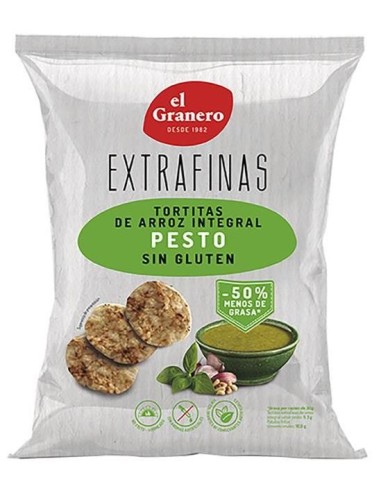 Tortitas Extrafinas de Arroz Integral Pesto Sin Gluten