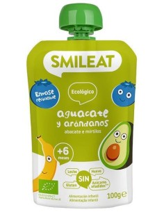 Pouch De Aguacate Y Arándanos Bio, 100 G de Smileat 2