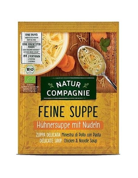Sopa Instantánea De Pollo Con Fideos Bio, 80 G de Natur Compagnie