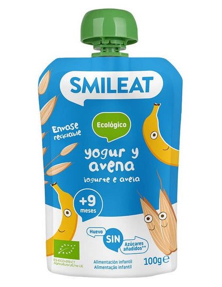 Pouch De Yogur Y Avena Bio, 100 G de Smileat