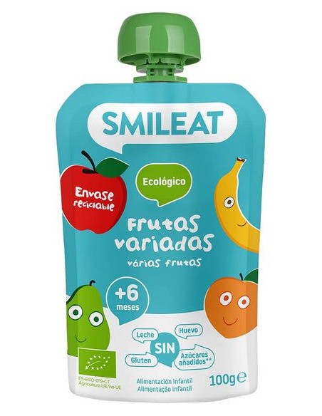 Pouch De Frutas Variadas Bio, 100 G de Smileat