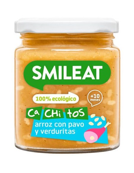 Tarrito Con Cachitos De Arroz Y Pavo Con Verduras Bio, 230 G de Smileat