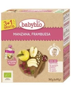 Bolsita de Fruta BIO - Manzana Frambuesa Bio  4 x 90 g de Baby Bio 2
