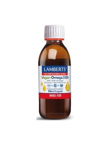 Pack 5 Omega 3 Vegano Líquido 150 ml Lamberts Calidad Premium