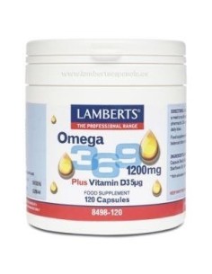 Pack Omega 3,6,9 + Vitamina D3 1200 mg Lamberts 120 cápsulas