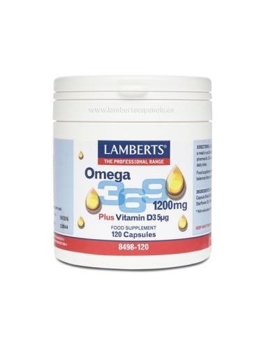 Pack 5 Uds. Omega 3,6,9 1200 mg + Vitamina D3 120 Caps. de Lamberts