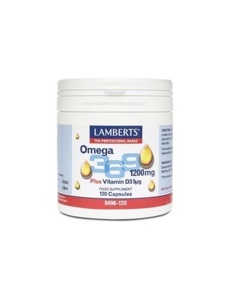 Pack 5 Uds. Omega 3,6,9 1200 mg + Vitamina D3 120 Caps. de Lamberts