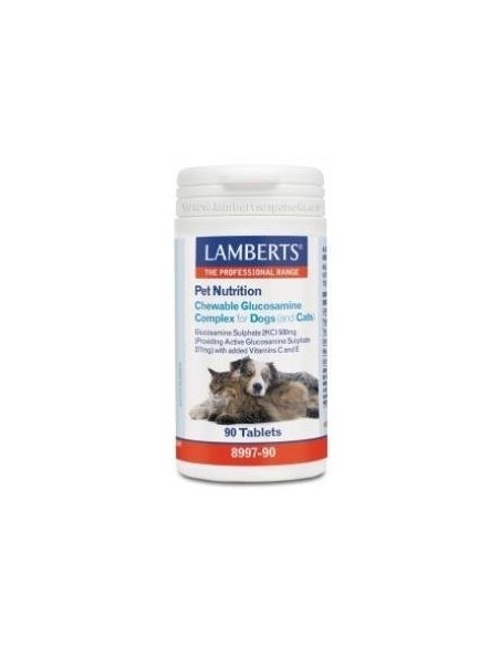 Pack 5 Uds. Complejo de Glucosamina para Perros y Gatos 90 Tabs. de Lamberts