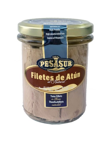 Filetes de Atún Al Natural (Tarro Cristal)