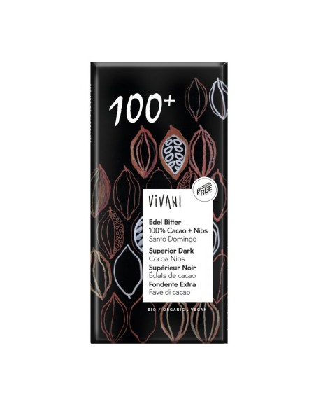 Chocolate Negro Superior 100% Cacao Nibs