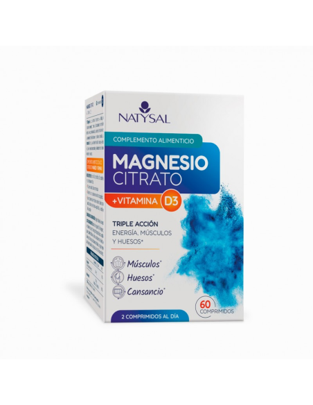 Magnesio Citrato + D3 Natysal 60 Comp. | Salud Ósea y Vitalidad