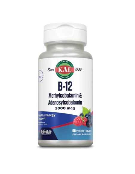 B12 Methylcobalamin & Adenosylcobalamin 2000 Mg. de Solaray
