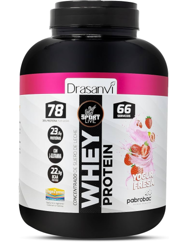 Whey Protein Concentrada Yogur Fresa 1450G Sport Live Drasanvi