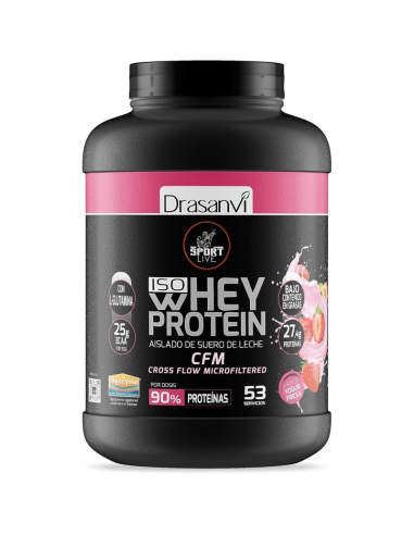 Whey Protein Aislado Yogur Fresa 1,6Kg Sport Live Drasanvi