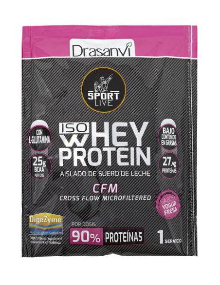 Monodosis Whey Protein Aislado Yogur Fresa 30G Sport Live Drasanvi