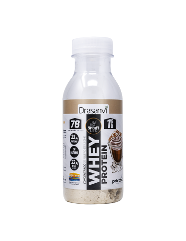 Botella Monodosis Whey Protein Concentrado Capuchino 30G Sport Live Drasanvi