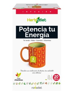 Pack 3x2 Herbodiet Potencia Tu Energia Envase de 20 bolsitas filtro de 1,5 g. de Novadiet
