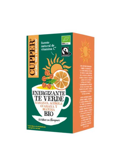 Té Verde Energizante Bio, 20 Bolsas de Cupper