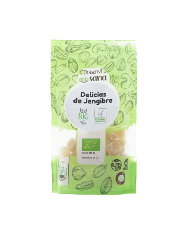 Jengibre Dados Azucar Caña Bio 100G Doypack Frutos Secos Ecosana
