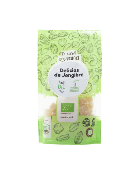 Jengibre Dados Azucar Caña Bio 100G Doypack Frutos Secos Ecosana