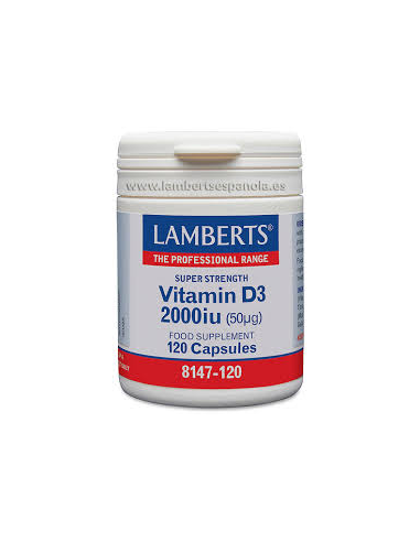 Pack 2 Uds. Vitamina D3 2000 UI (50 µg) 120 Caps. de Lamberts