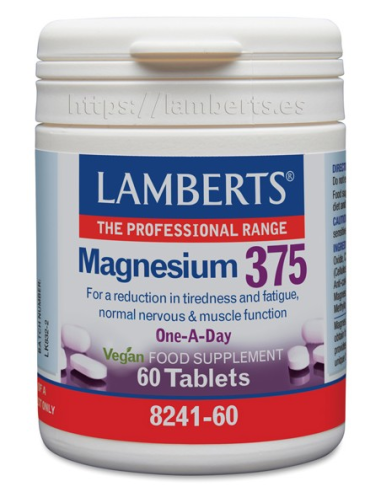 Pack 2 Uds. Magnesio 375 mg por tableta 60 Tabs. de Lamberts