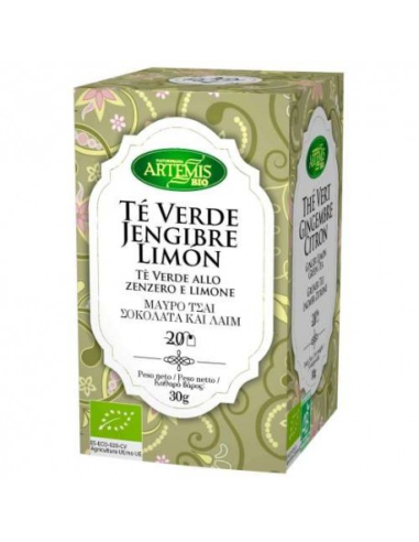 Pack 8 Uds. Té Verde Jengibre-Limón Bio 30 g  de Artemis Bio