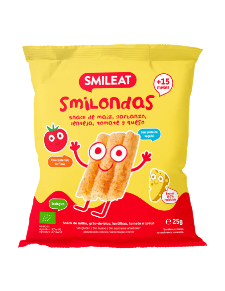 Smilondas Tomate Y Queso Bio, 25 G de Smileat