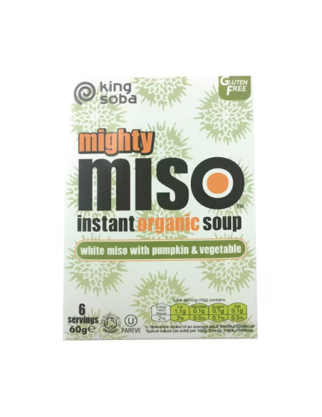 Sopa De Miso Con Calabaza Y Verduras Sin Gluten Bio, 6 X 10 G de King Soba