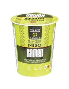 Vaso De Sopa Ramen De Miso Y Jengibre Sin Gluten Bio, 85G de King Soba