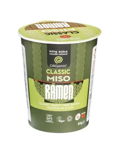 Vaso De Sopa Ramen De Miso Sin Gluten Bio, 85 G de King Soba