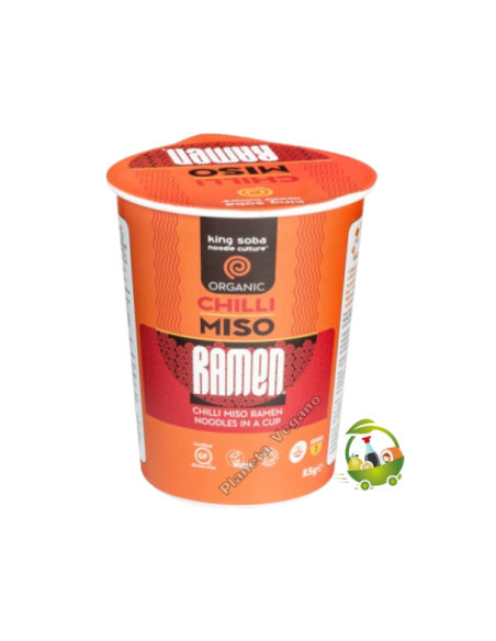 Vaso Sopa Ramen Miso Chili Sin Gluten Bio 85g King Soba
