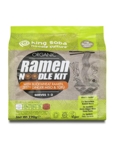 Kit De Noodels Ramen (T. Sarraceno, Jengibre, Miso Y Tofu) Sin Gluten Bio, 190 G de King Soba