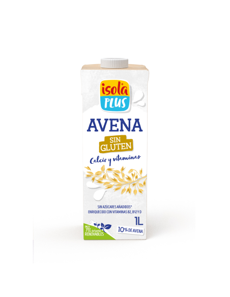 Bebida De Avena Sin Gluten Vitaminas Calcio, 1L de Isola Plus