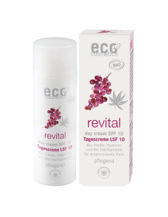 Crema Día FPS10 Revital 50ml con Uva, Cáñamo y Ácido Hialurónico