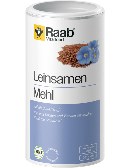 Pepita de linaza harina polvo bio, bote 200g de Raab Vitalfood