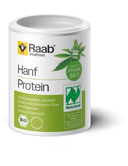 Proteína de cáñamo polvo bio, 125gr RF de Raab Vitalfood