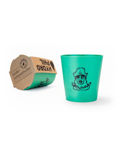 Vaso de bioplástico para niños, verde - el pirata de Hydrophil