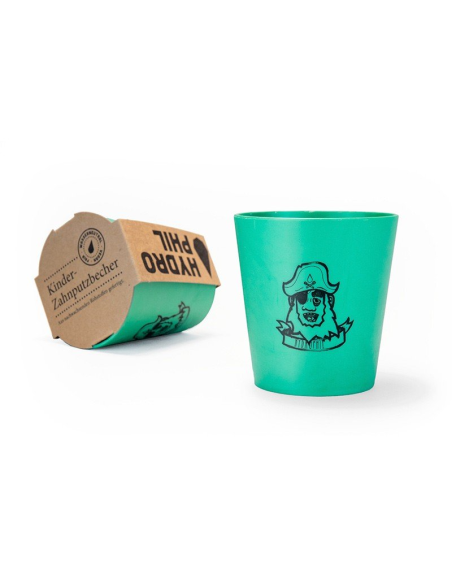 Vaso de bioplástico para niños, verde - el pirata de Hydrophil