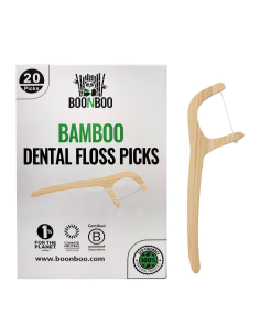 Hilo dental con soporte de bambú "dental floss sticks", 20 ud de Hydrophil