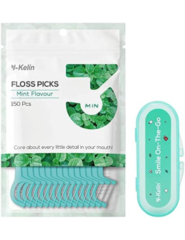 Palillos de dientes de bambú, sabor menta, con flúor, 150 uds de Hydrophil